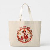 旧正月中国のヘビデザイン2 ラージトートバッグ (裏面)