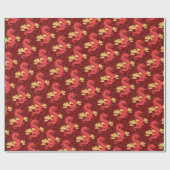 旧正月中国の用ゴールデンオリエンタルドラゴン ラッピングペーパー (フラット)