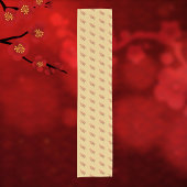 旧正月梅の花5つの祝福 ショートテーブルランナー