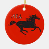 旧正月2014年間の馬のオーナメント セラミックオーナメント (正面)