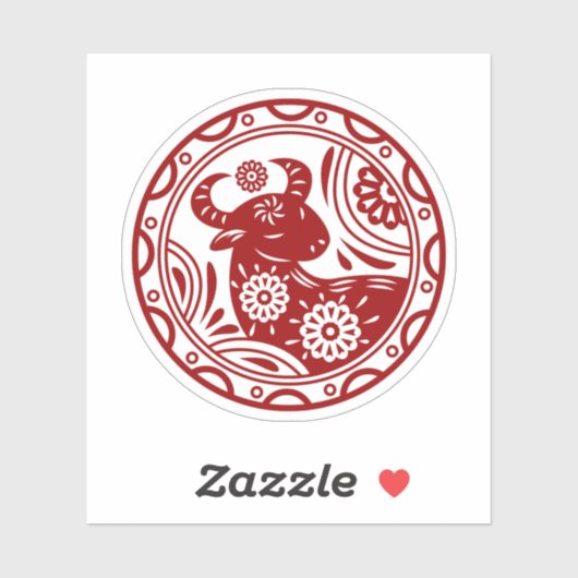 旧正月2021年〔占星術の〕十二宮図動物 シール (シート)