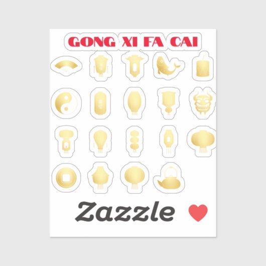 旧正月5金ゴールド シール (シート)