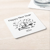 旧正月 スクエアペーパーコースター (アングル)