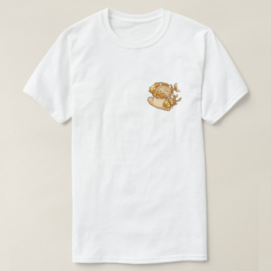旧正月 楽しい猫 年年有余 Tシャツ (デザイン正面)