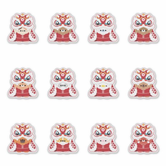 旧正月 – 獅子舞 シール (正面)