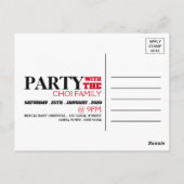 旧正月、赤いランタンの招待状 ポストカード (裏面)