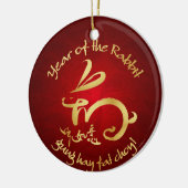 旧正月- 2011年間のウサギ セラミックオーナメント (左)