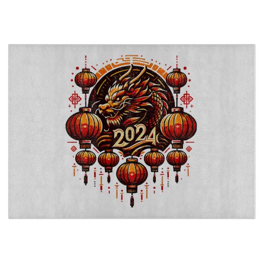 旧正月 2024 カッティングボード (正面)