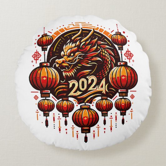 旧正月 2024 ラウンドクッション (正面)