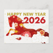 旧正月 2026 馬年 ポストカード (正面)
