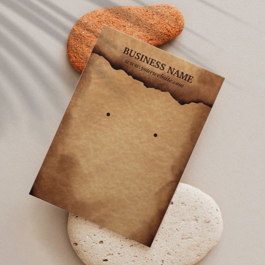 旧焼き紙イヤリング&ジュエリーディスプレイカード