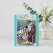 旧父時刻&ベビー年始ヴィンテージ1909年版 ポストカード (スタンド正面)