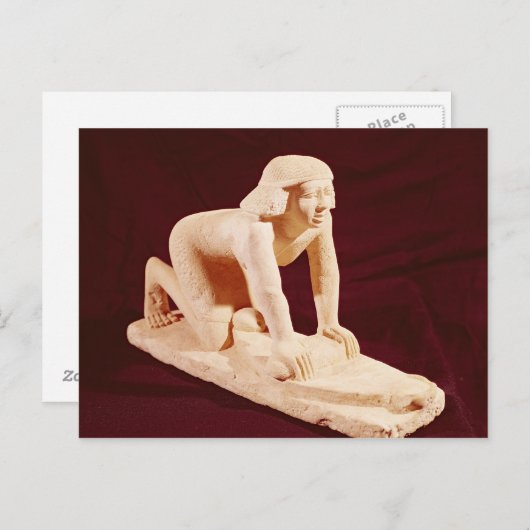 旧王国の使用人の研削穀物のモデル ポストカード (正面/裏面)