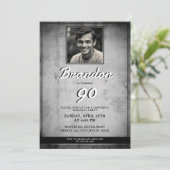 旧白黒ヴィンテージ写真90誕生日 招待状 (スタンド正面)