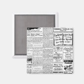 旧白黒新聞、ヴィンテージレトロ広告 マグネット (正面/裏面)