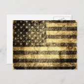 旧米国旗グランジ2 ポストカード (正面/裏面)