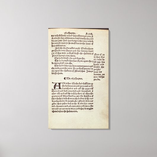 旧約聖書の文字ページ キャンバスプリント (正面)