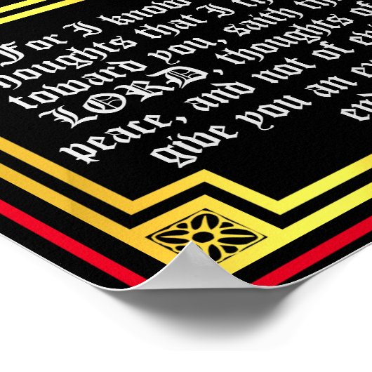 旧約聖書エレミヤ29 11照明引用文 ポスター (角)