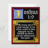 旧約聖書ヨシュア1:9照らされた聖書の引用文 シーズンポストカード (正面/裏面)