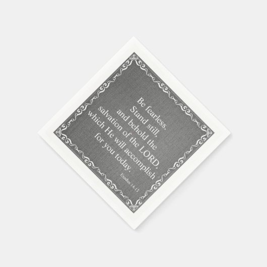 旧約聖書聖なる書物、 経典引用文 – 出エジプト記14:13 スタンダードカクテルナプキン (角)