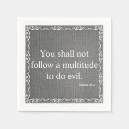 旧約聖書聖なる書物、 経典引用文 – 出エジプト記23:2 スタンダードカクテルナプキン