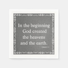 旧約聖書聖なる書物、 経典引用文 – 創世記1:1 スタンダードカクテルナプキン