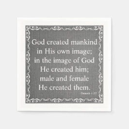 旧約聖書聖なる書物、 経典引用文 – 創世記1:27 スタンダードカクテルナプキン