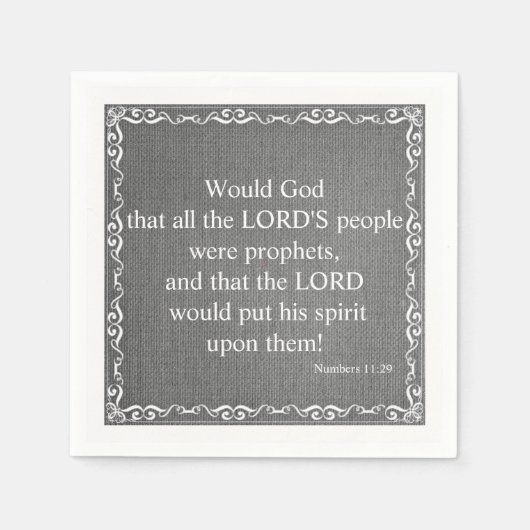 旧約聖書聖なる書物、 経典引用文 – 数字11:2 スタンダードカクテルナプキン (正面)