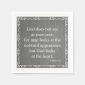 旧約聖書聖なる書物、 経典引用文- 1サミュエル16: スタンダードカクテルナプキン (正面)