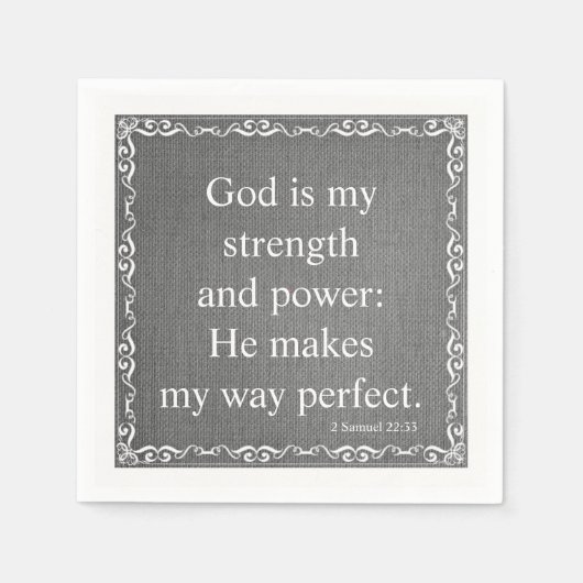 旧約聖書聖なる書物、 経典引用文- 2サムエル22: スタンダードカクテルナプキン (正面)