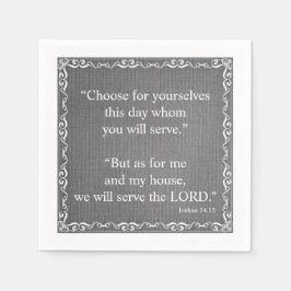 旧約聖書聖なる書物、 経典引用文- Joshua 24:15 スタンダードカクテルナプキン