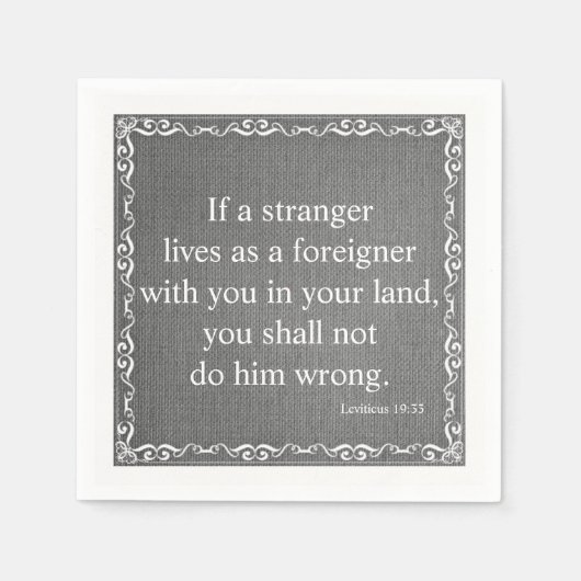 旧約聖書聖なる書物、 経典引用文- Leviticus 19 スタンダードカクテルナプキン (正面)