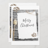 旧紙素朴メリークリスマススクリプトホリデイC シーズンカード (正面/裏面)