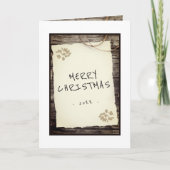 旧紙素朴メリークリスマススクリプト シーズンカード (正面)