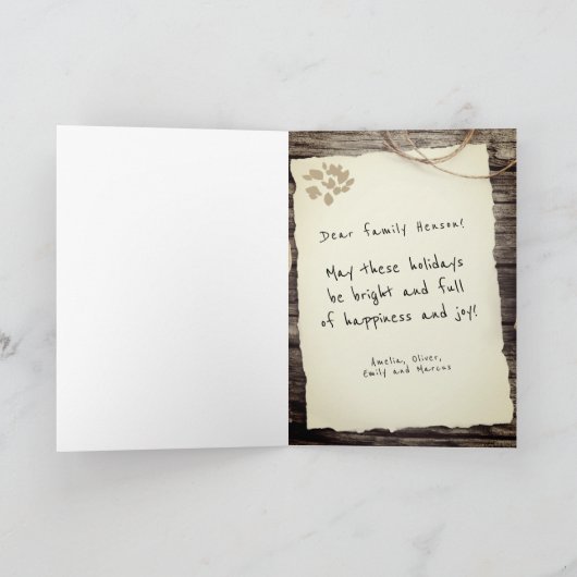 旧紙素朴メリークリスマススクリプト シーズンカード (内部)