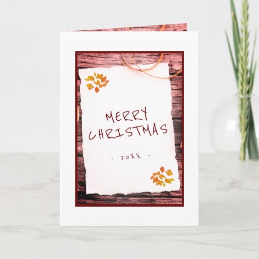 旧紙素朴メリークリスマススクリプト シーズンカード (正面)