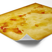 旧紙色絵を描あせる世界地図 ポスター (角)