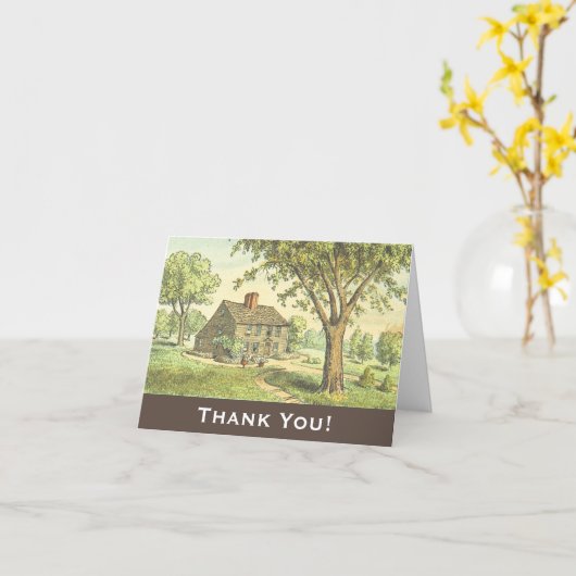 旧素朴カントリーハウス「ありがとう！」 カード (黄色い花)