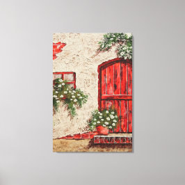 旧素朴コテージフェイクキャンバス印刷 キャンバスプリント