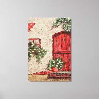 旧素朴コテージフェイクキャンバス印刷 キャンバスプリント