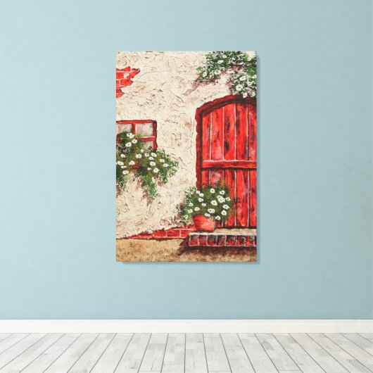 旧素朴コテージフェイクキャンバス印刷 キャンバスプリント (インサイチュ (ウッドフロア))