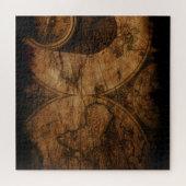 旧素朴世界地図と羅針盤 ジグソーパズル (横)