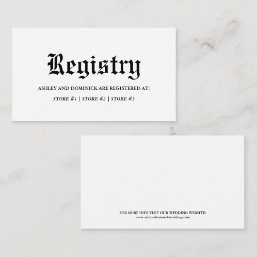 旧素朴英語ケルト結婚チック登録簿 エンクロージャーカード (正面/裏面)