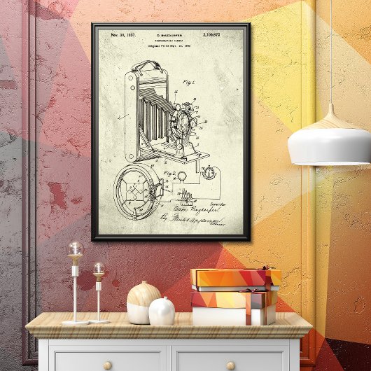 旧緑がかった |写真カメラ特許 ポスター