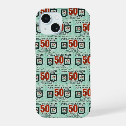旧緑の切手 iPhone 15ケース (裏面)