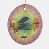 旧美しい飛行機オーナメント セラミックオーナメント (左)