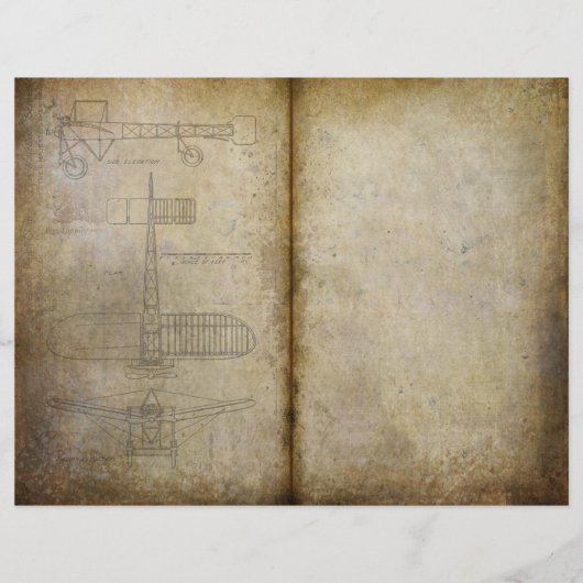 旧航空機ヴィンテージジャーナルのスクラップブック紙 (正面)