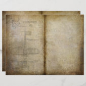 旧航空機ヴィンテージジャーナルのスクラップブック紙 (正面/裏面)