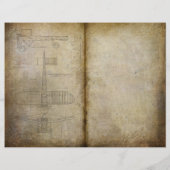 旧航空機ヴィンテージジャーナルのスクラップブック紙 (裏面)