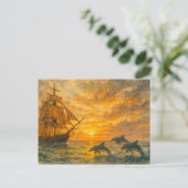 旧船日没 ポストカード (スタンド正面)